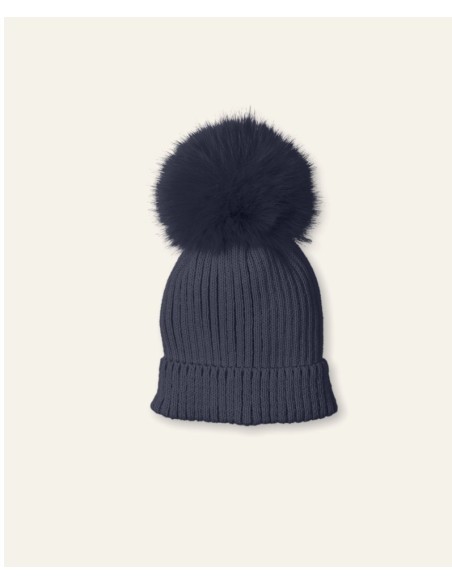 Gorro canale pompom artificial fleur marino