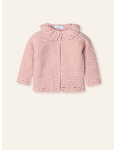 Chaqueta niña con cuello pompon moon vintage