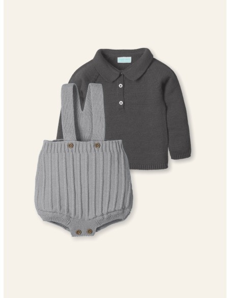 Peto tirantes+ jersey cuello polo "tweed dream" luna