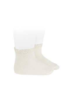 Calcetines cortos de algodon nata