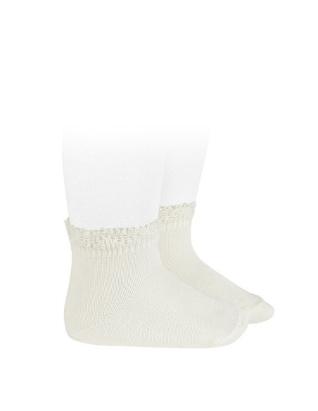 Calcetines cortos de algodon nata