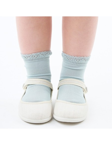 Calcetines cortos de algodon nata