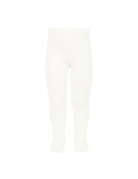 Leotardos basicos punto liso nata