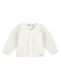 Chaqueta larga punto bobo nata