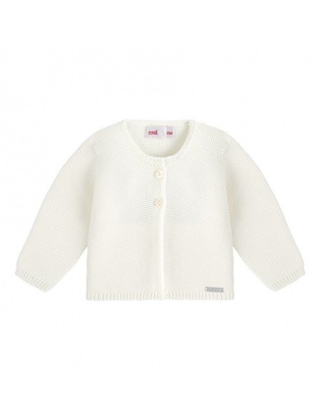 Chaqueta larga punto bobo nata