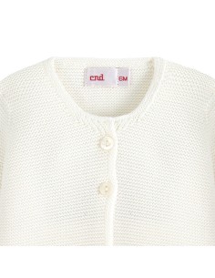 Chaqueta larga punto bobo nata 2