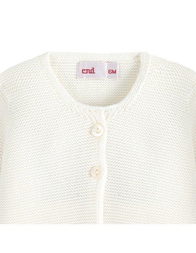 Chaqueta larga punto bobo nata