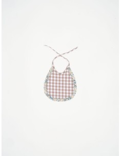 Babero newborn vichy beige volante Mauri