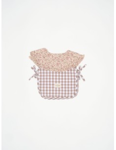 Babero vichy beige volante Nikole