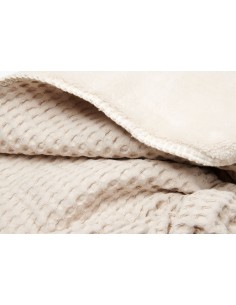 Manta de cuna wafel/teddy Oslo sand/pebble 2