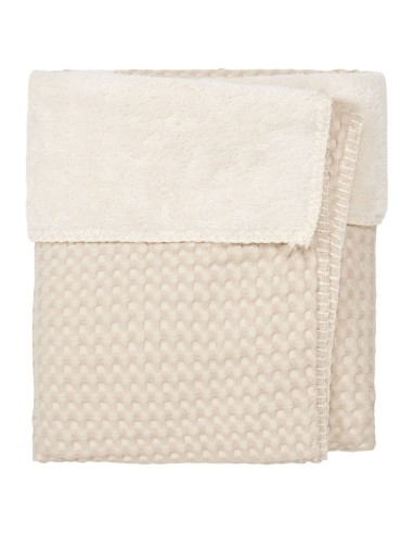 Manta de cuna wafel/teddy Oslo sand/pebble