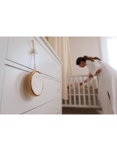 Medallon huella de recuerdo de madera