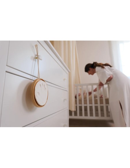 Medallon huella de recuerdo de madera