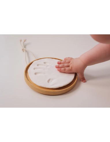 Medallon huella de recuerdo de madera