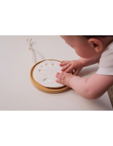 Medallon huella de recuerdo de madera