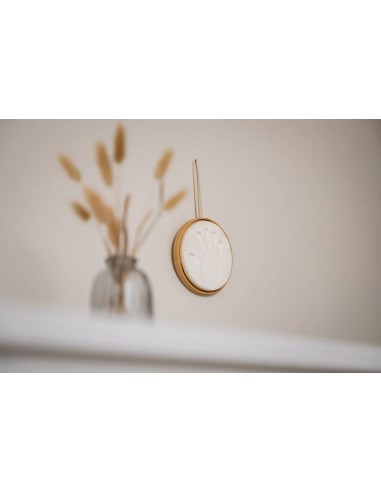 Medallon huella de recuerdo de madera