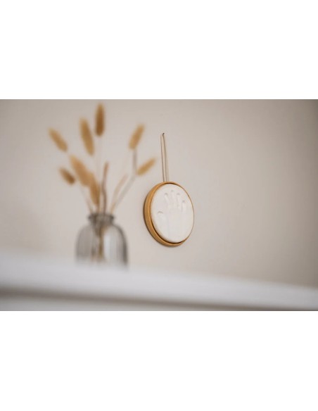 Medallon huella de recuerdo de madera