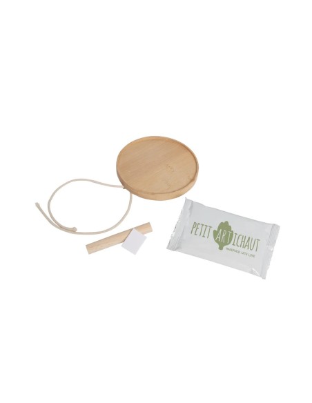 Medallon huella de recuerdo de madera