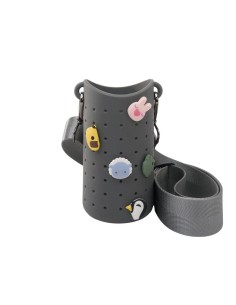 Funda botella con asa y charms smoke