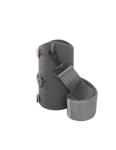 Funda botella con asa y charms smoke