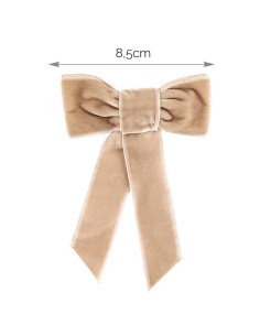 Pinza cabello coquette con lazo de terciopelo turrón