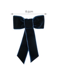 Pinza cabello coquette con lazo de terciopelo marino