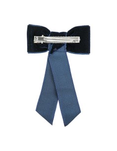 Pinza cabello coquette con lazo de terciopelo marino 2