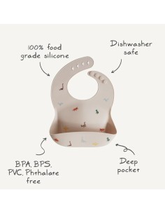 Babero silicona solid blush 2