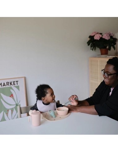 Babero silicona solid blush