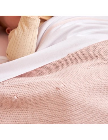 Manta minicuna algodon 75x100 cm rose