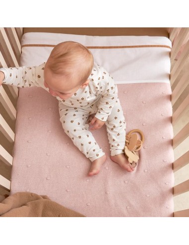 Manta minicuna algodon 75x100 cm rose