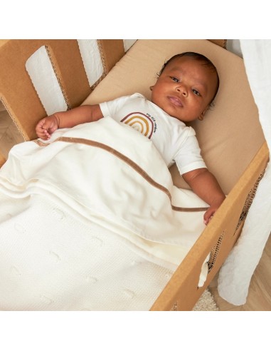 Manta minicuna algodon 75x100 cm offwhite