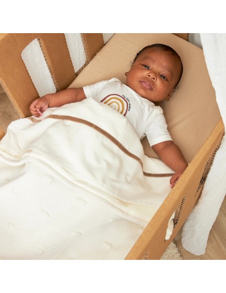 Manta minicuna algodon 75x100 cm offwhite