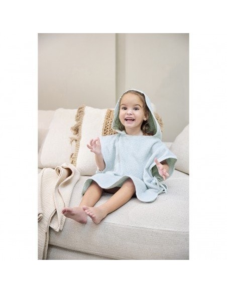 Poncho de baño terry wavy grey blue