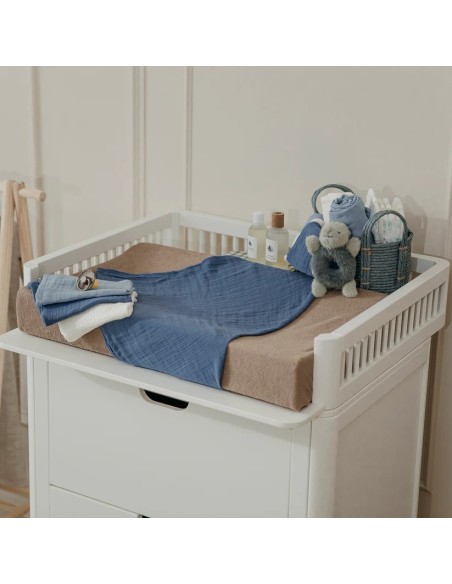 Muselina mediana pack de 3 natural/azul jeans/índigo