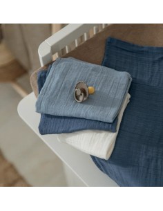 Muselina mediana pack de 3 natural/azul jeans/índigo 2