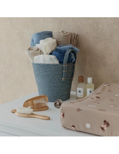 Muselina mediana pack de 3 natural/azul jeans/índigo