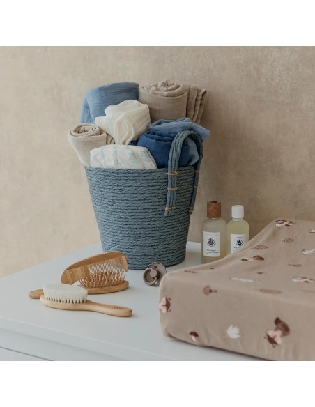 Muselina mediana pack de 3 natural/azul jeans/índigo