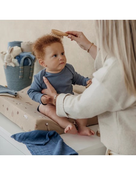 Muselina mediana pack de 3 natural/azul jeans/índigo