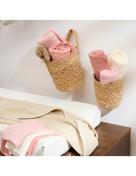 Muselina mediana pack de 2 rosa suave/rosa