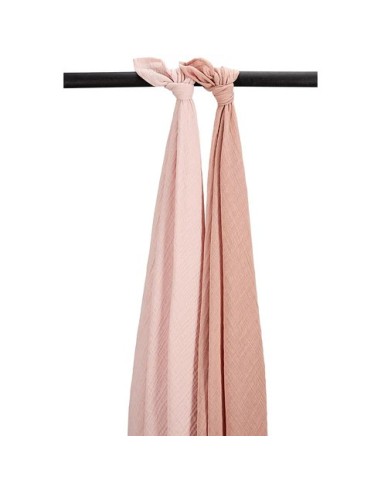 Muselina mediana pack de 2 rosa suave/rosa