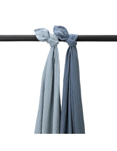 Muselina mediana pack de 2 azul jeans/índigo