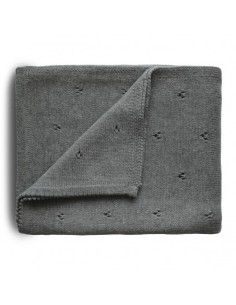 Manta algodón m.pointelle gray melange