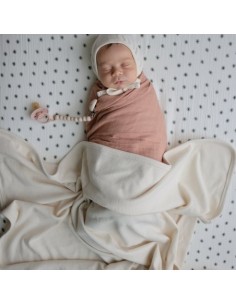 Manta algodón m.ribbed ivory 2