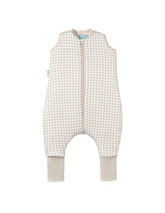 Pijama manta con calcetines antideslizantes vichy beige - TOG 2.5