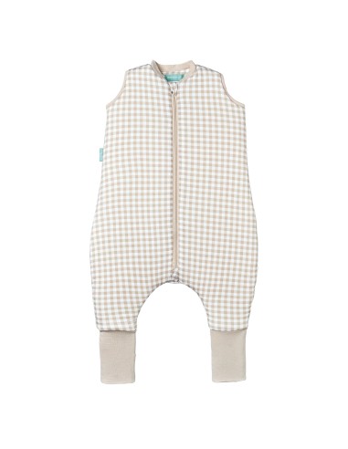 Pijama manta con calcetines antideslizantes vichy beige - TOG 2.5