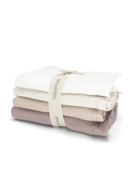 Pack 4 muselinas little colors nude
