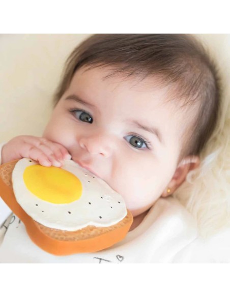 Mordedor bebé tostada huevo