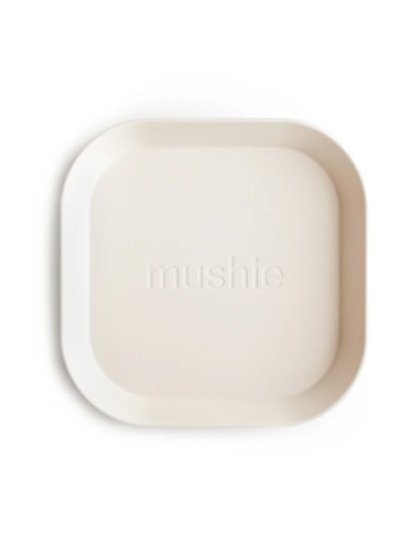 Pack dos platos cuadrados solid ivory