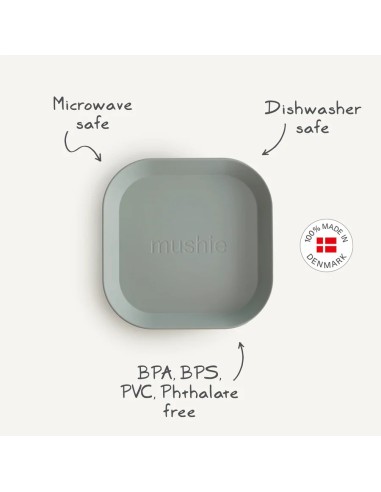 Pack dos platos cuadrados solid ivory